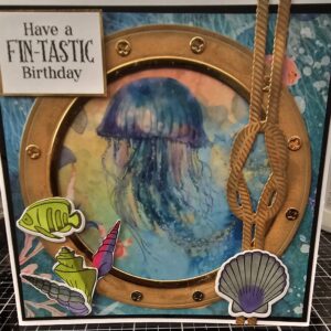 Handmade Porthole Ocean Theme Card