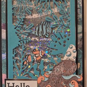 Handmade Aquarium Ocean Shaker Card